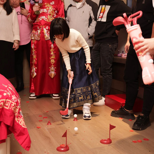 高尔夫球接亲游戏堵门道具新郎闯关娶亲结婚搞笑婚礼伴郎现场互动 - 图0