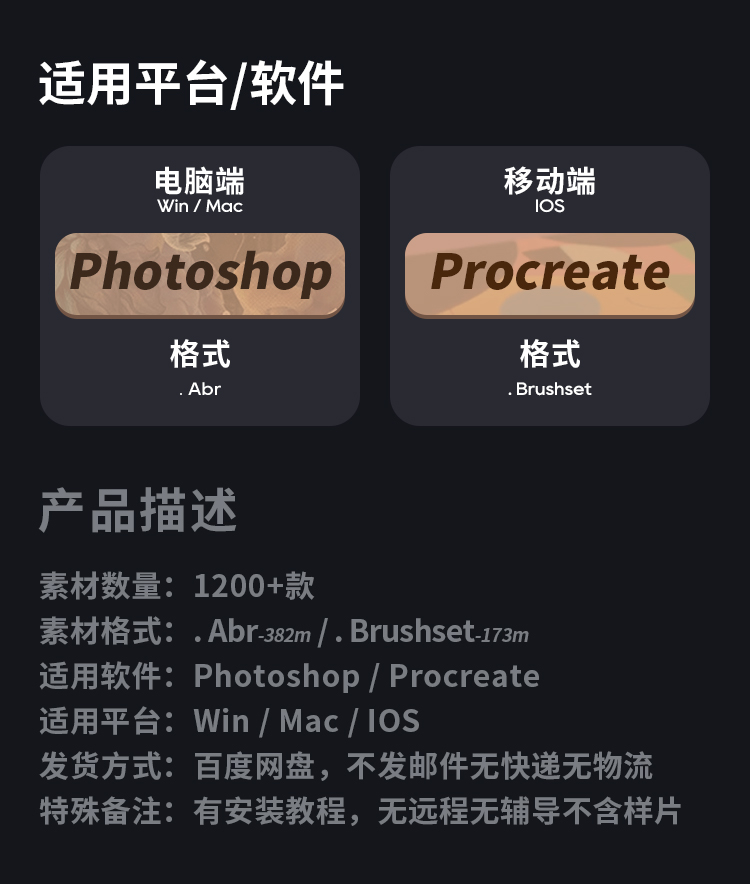 神秘科技元素PS/Procreate笔刷星际文明外星符号分子ABR/Brushset - 图0