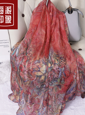 海派印象春夏款中年妈妈防晒丝巾