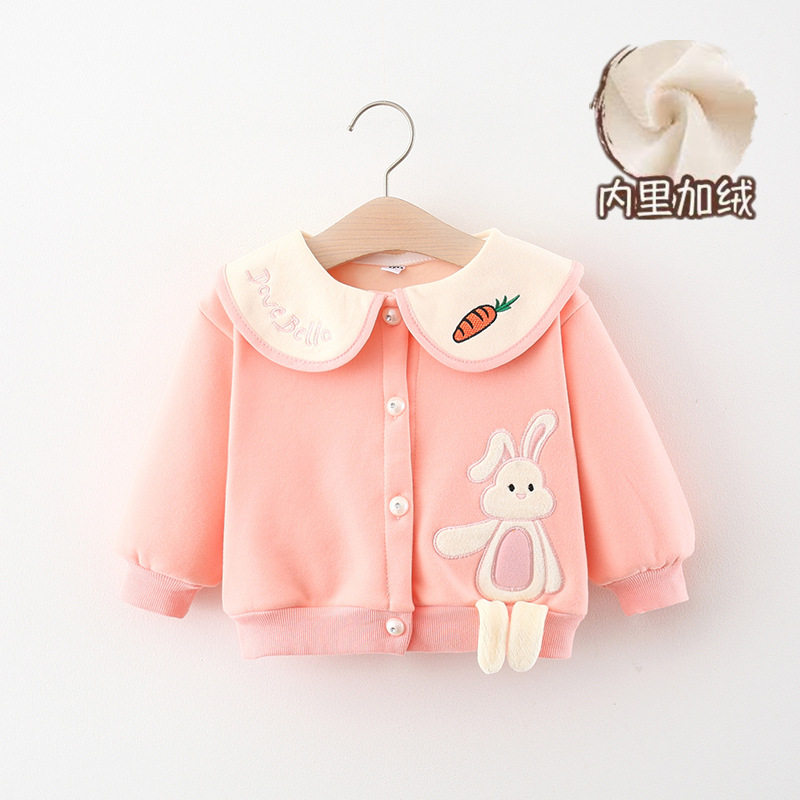 女宝宝秋冬季套装加绒女童3岁加厚外套两件套婴幼儿6个月韩版秋装,淘宝优惠券,粉丝福利购,淘宝优惠卷