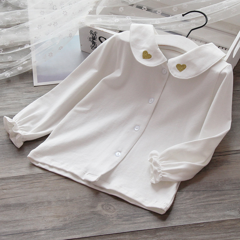 娃娃领女童打底衫秋冬季纯棉中大童长袖T恤白色翻领儿童宝宝衬衣,淘宝优惠券,粉丝福利购,淘宝优惠卷