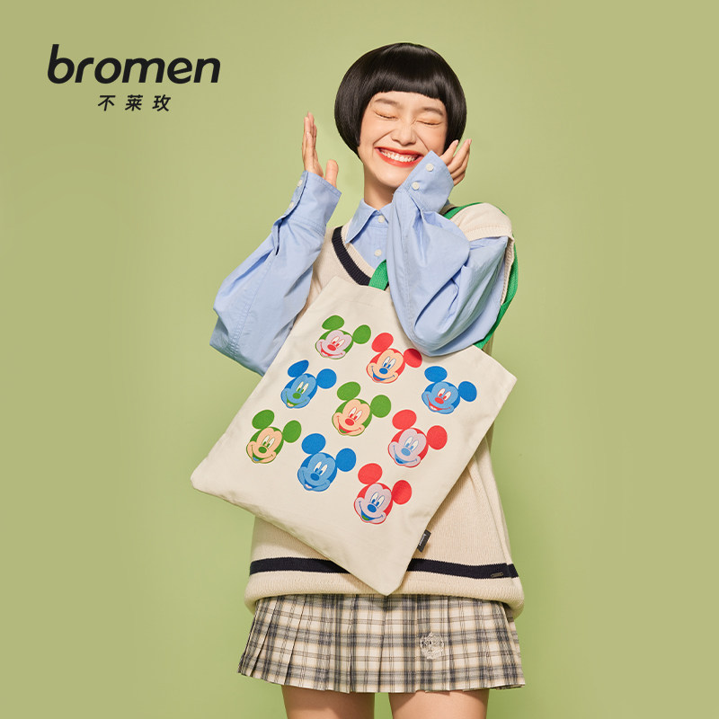 不莱玫迪士尼帆布包大容量图单肩包 不莱玫女士包袋