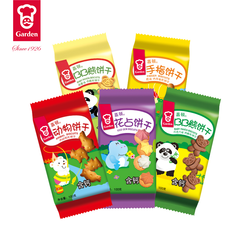 嘉顿童趣饼干含钙宝塔花占饼小熊动物饼干手指饼干儿时童年小零食