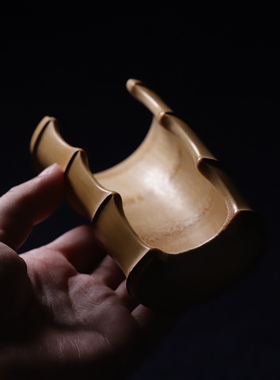山宁竹舍 清水精品竹器 落款件 气节精品玉竹茶则把件