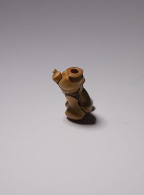 山宁竹舍 清水竹器 清字落款件 精品异形玉竹小蛮腰把件手捻挂坠