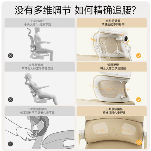 电脑椅女生家用人体工学椅子学习久坐舒适靠背宿舍电竞椅办公座椅 - 图3