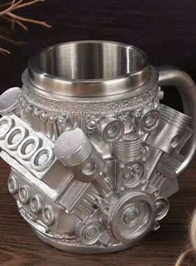 V8引擎树脂带内胆马克杯机械引擎