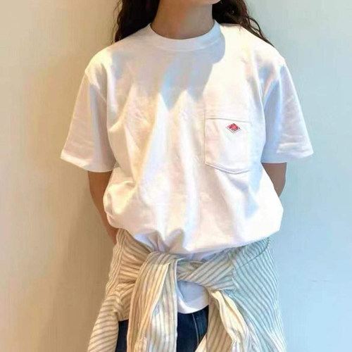 日系新品danton纯色简约百搭短袖圆领T恤百搭上衣女 - 图2