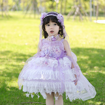 Girls summer new performance Lolita flower wedding vests princess dresses dresses dresses