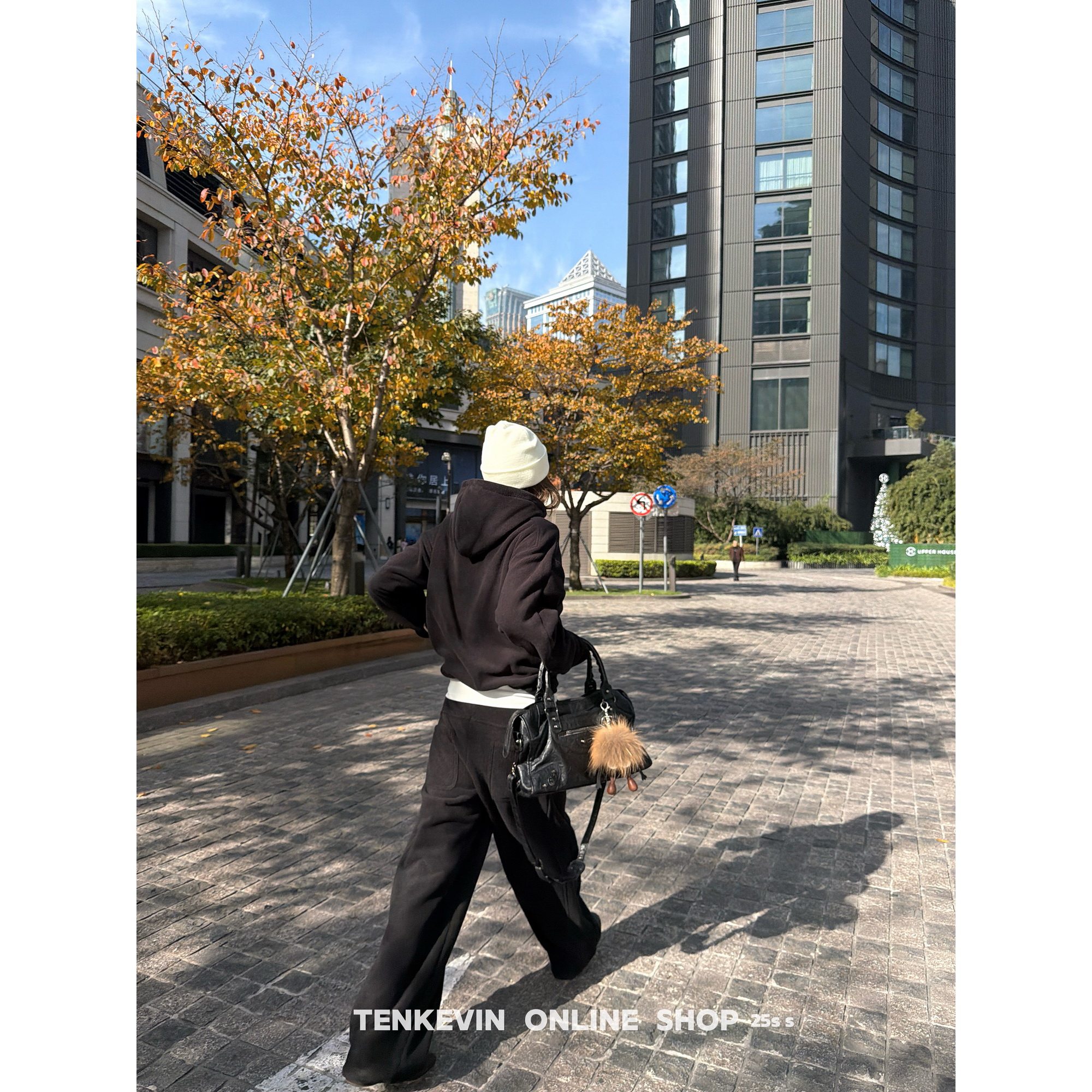 十一石  摇粒绒连帽拉链卫衣阔腿直筒卫裤休闲裤女小个子两件套II,淘宝优惠券,粉丝福利购,淘宝优惠卷