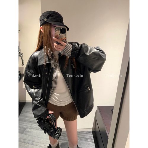 十一石 入秋百搭王 含羊毛针织短裤女小个子直筒宽松阔腿休闲裤ll - 图0