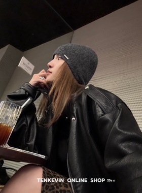十一石 时髦有范!包头显脸小毛线针织帽女大头围保暖护耳帽秋冬II