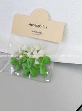 夏日绿色蝴蝶结甜美发夹