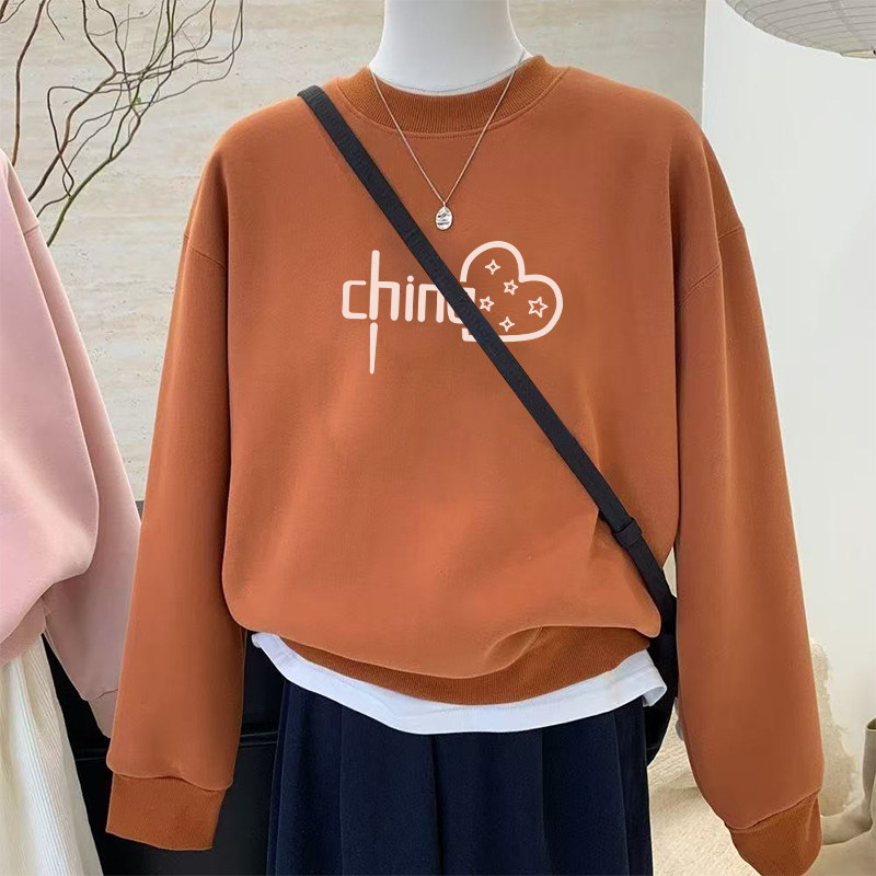 2026新款圆领长袖加绒设计感卫衣时尚通勤大码宽松加厚小个子外套,淘宝优惠券,粉丝福利购,淘宝优惠卷