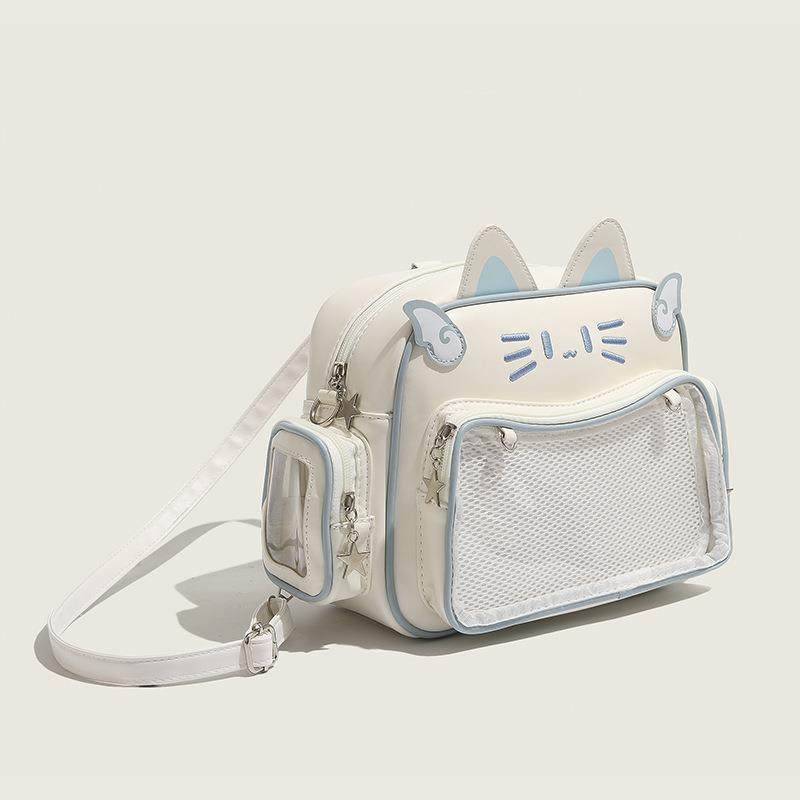 潮酷千禧辣妹痛包y2k机械猫背包2025新款大容量斜跨包通勤双肩包,淘宝优惠券,粉丝福利购,淘宝优惠卷