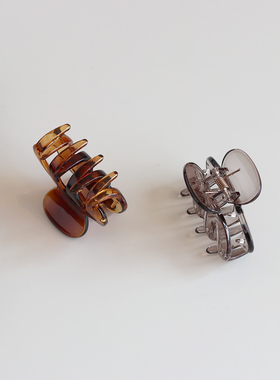 简约百搭塑料日常抓发夹中号粗齿发抓慵懒风半夹南瓜小抓约6.3CM