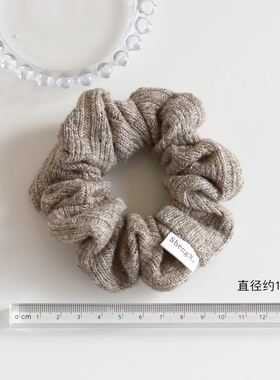 燕麦咖针织大肠发圈女慵懒风高弹力头绳日常出街简约百搭发绳发饰