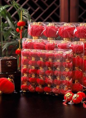 2026马年植绒小灯笼挂饰新年春节过年挂件户外院子喜庆装饰布置