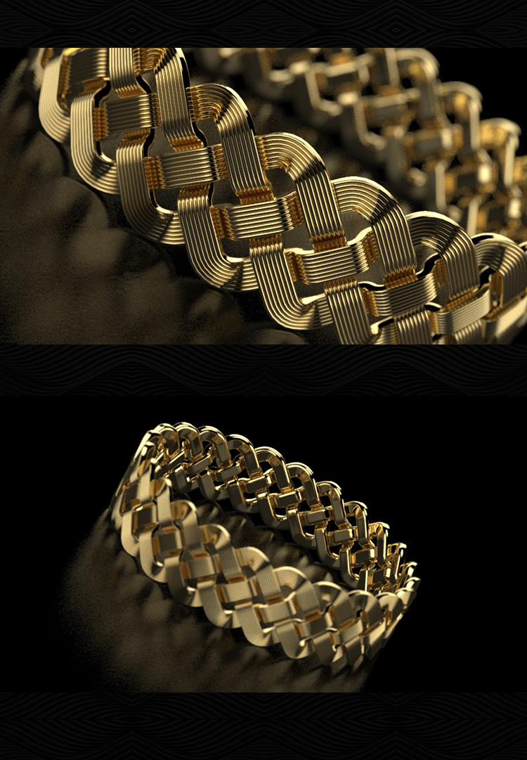 编织结珠宝戒指rhino犀牛建模产品设计3d素材模型库3dm工业参数化 - 图1