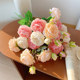 Simulated roses and fake flower bouquet decorations