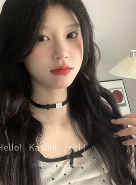 kawaii酱黑色皮绳项链