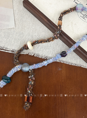 新中式彩色针织串珠项链