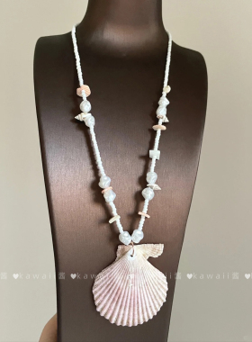 多巴胺彩色贝壳珍珠项链