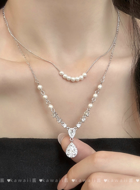 人鱼之泪双层叠戴珍珠项链