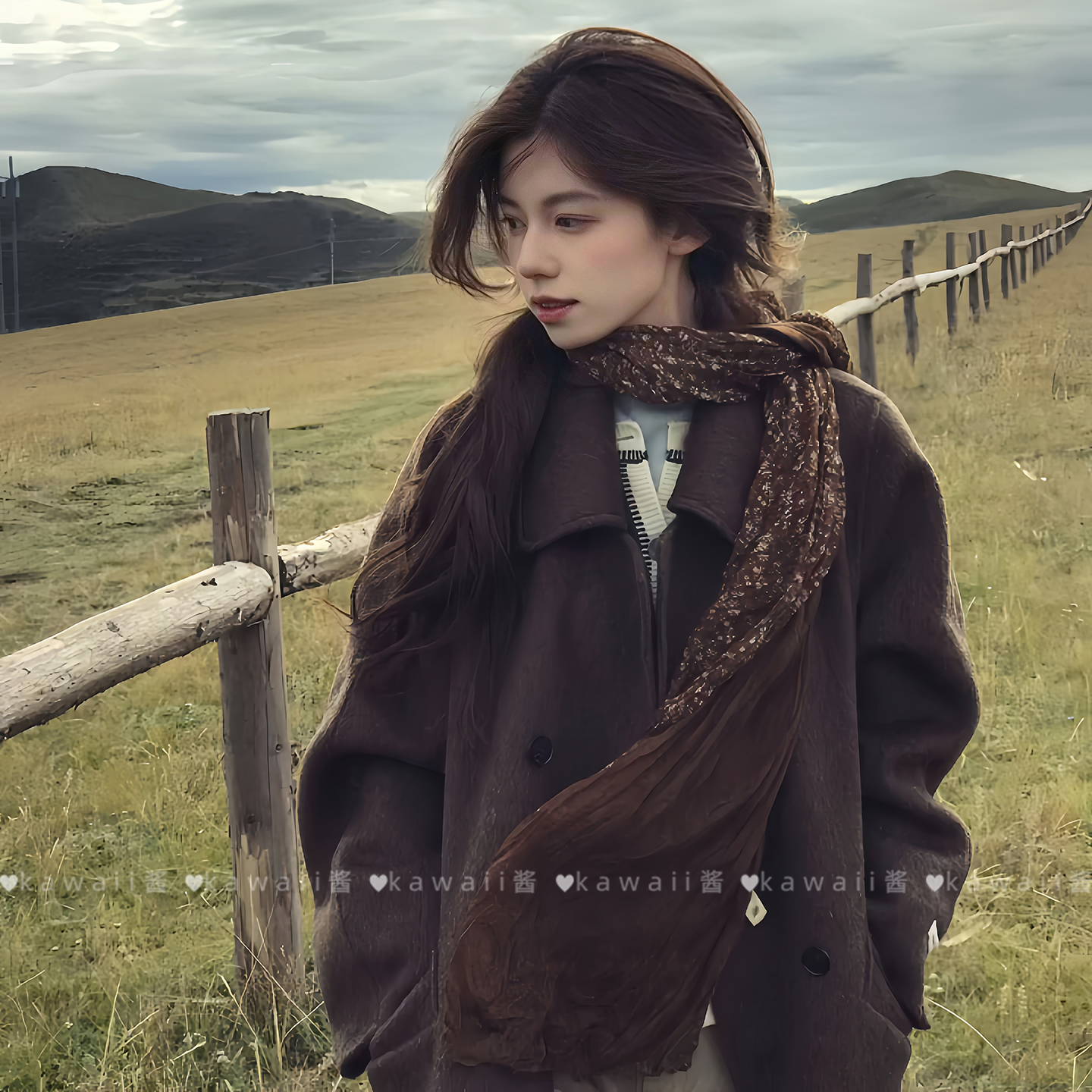 复古文艺碎花围巾沙漠废土风薄款丝巾民族风系脖保暖披肩川西旅游 - 图2