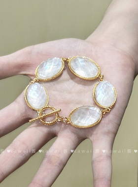 中古vintage金色编织多层开口手镯女轻奢高级感手环夏季叠戴手饰