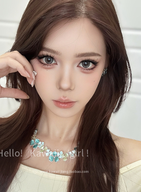 多巴胺珐琅蓝色花朵项链耳环套装