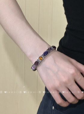 中古vintage小众设计感紫色手镯