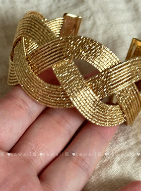 中古vintage金色多层叠戴手镯