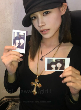 中古金色十字架项链y2k亚文化