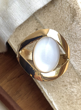 中古风金色扭纹开口手镯小众设计感多层编织手环轻奢百搭复古手饰