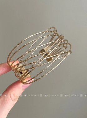 vintage古着金色多层交叉手链