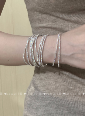 爆闪镶钻清冷感叠戴手镯