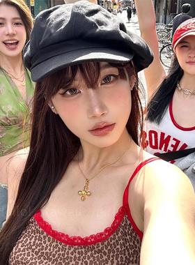 百搭秋冬英伦复古鸭舌画家帽