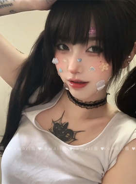 黑色蝴蝶结蕾丝绑带项链