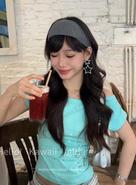 千禧辣妹亚文化Y2K夸张闪钻五角星星耳钉女个性设计耳环甜酷配饰