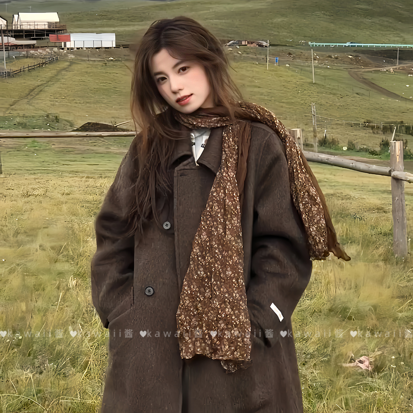 复古文艺碎花围巾沙漠废土风薄款丝巾民族风系脖保暖披肩川西旅游 - 图1