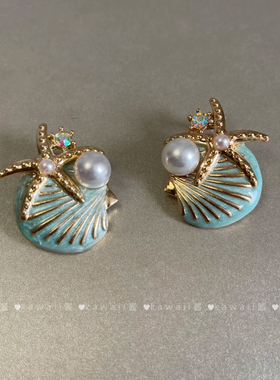 海边度假风海星贝壳珊瑚项链耳环套装小众高级感颈链沙滩拍照配饰