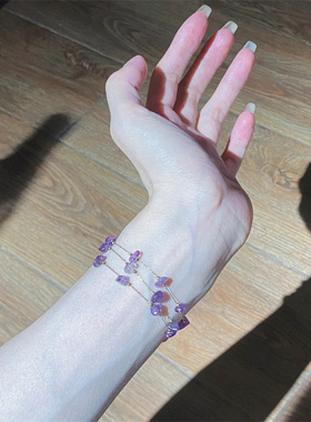 超仙紫水晶手链项链女轻奢