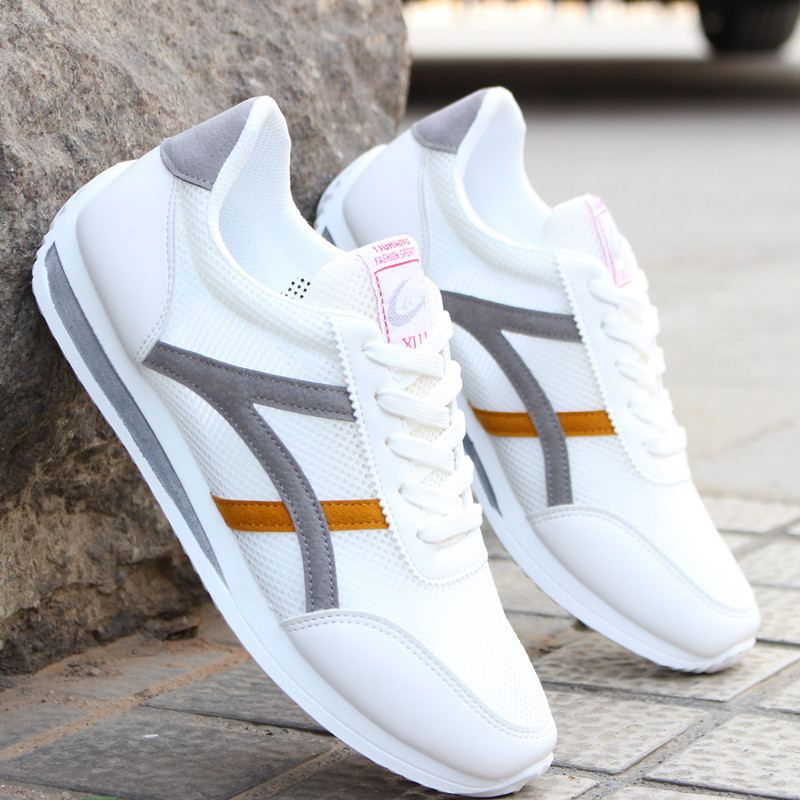 阿甘鞋男潮鞋百搭韩版皮面休闲运动男网鞋2025新款小白鞋跑步鞋男 - 图0