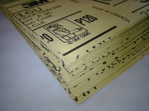 3M 216U干磨砂纸黄色沙砾 木工制品/座椅板凳 手磨粗干砂底漆打磨 - 图1