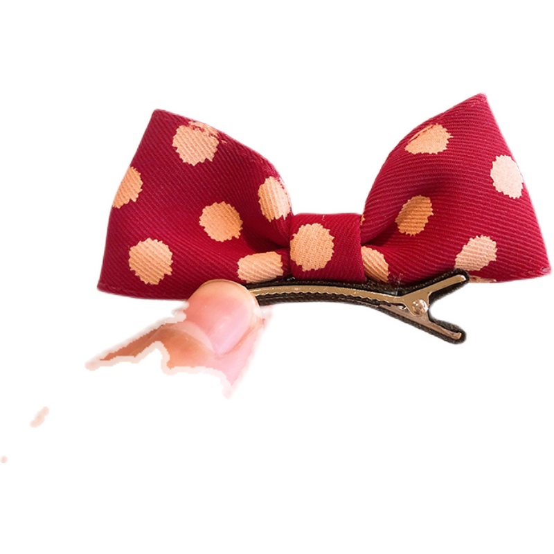 新年波点蝴蝶结发夹洋气立体儿童发卡宝宝顶夹小女孩发饰公主头花,淘宝优惠券,粉丝福利购,淘宝优惠卷
