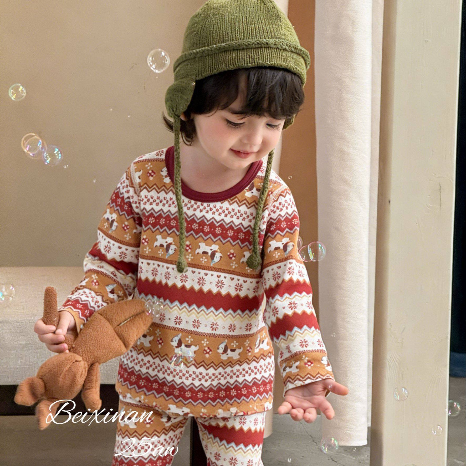 儿童红色本命年内衣套装女童纯棉秋衣秋裤马年保暖中小童打底睡衣,淘宝优惠券,粉丝福利购,淘宝优惠卷