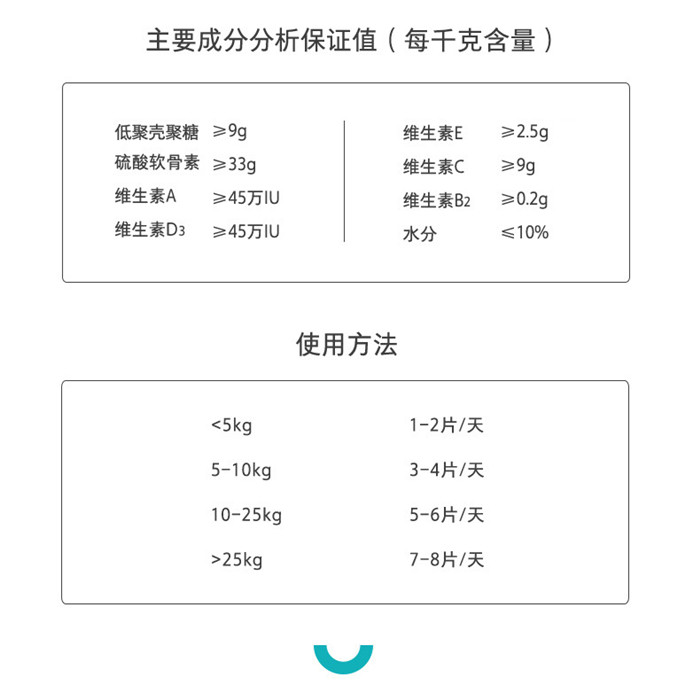 Weishi Joint Relief Tablets for Pets Joint Health Bone Calcium Supplement Calcium Tablets Dogs Elderly Dogs Shark Chondroitin Joint Health