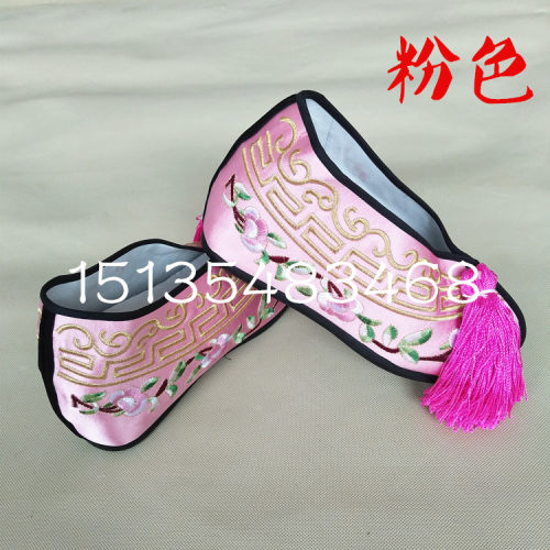 戏鞋花旦鞋彩鞋内增高绣花鞋女戏剧用品彩鞋古装小姐鞋戏曲彩鞋包 - 图2