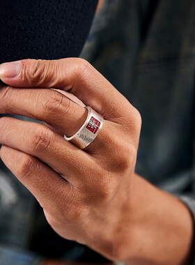 【雨渐耳】手工戒指男款国潮个性